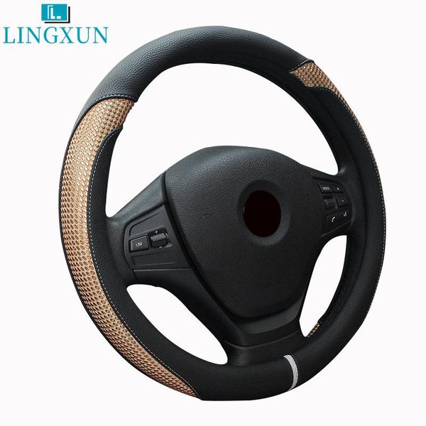

steering wheel covers lingxun universal car leather anti-slip cover car-styling auto accessories la070