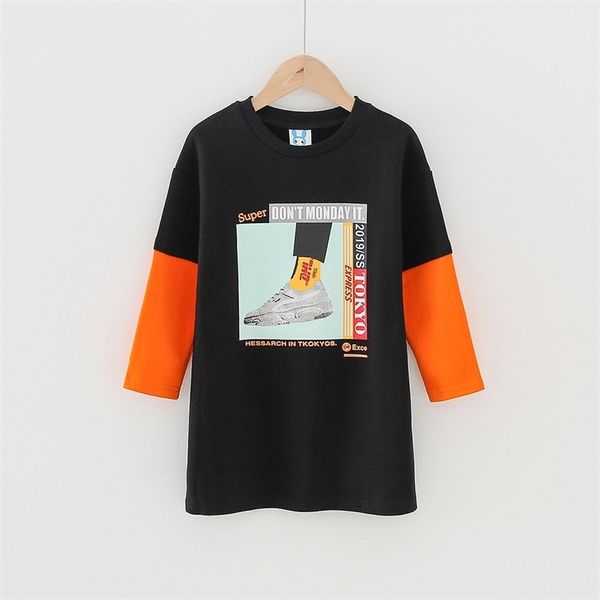 

autumn new products 2021 autumn and winter cotton color matching long sleeve dress fashion universal girl princess skirt, Red;yellow