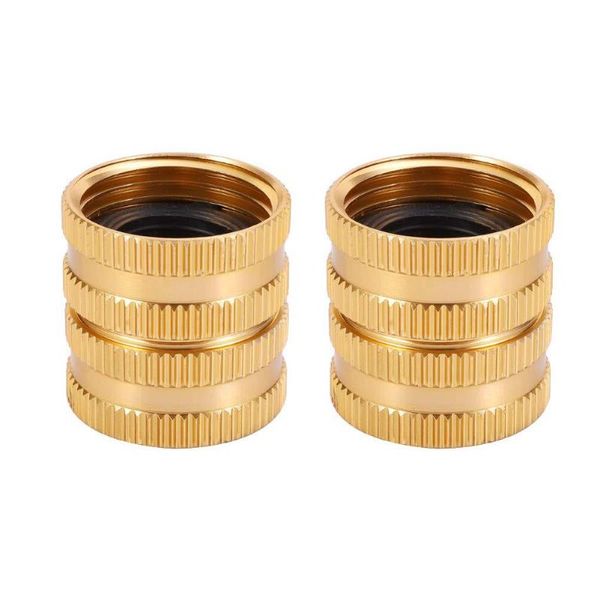 

watering equipments 2pcs patio 3/4inch thread garden hose connector female irrigation tool end repair adapter pure brass leakproof with dual