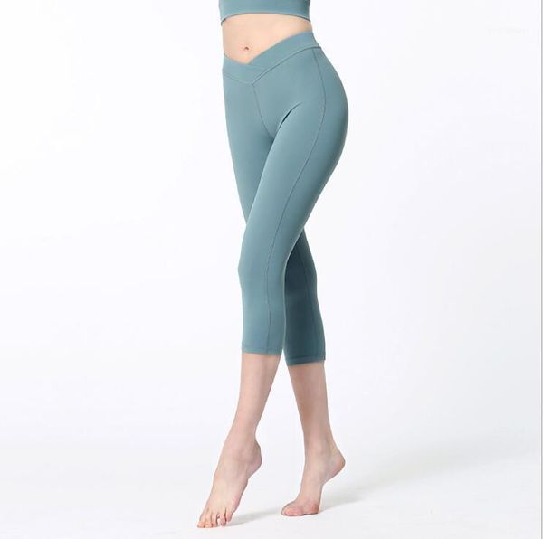 

women sports leggings stretchy yoga capri pants quick dry gym tight slim sport leggins workout tights running z0071, White;red