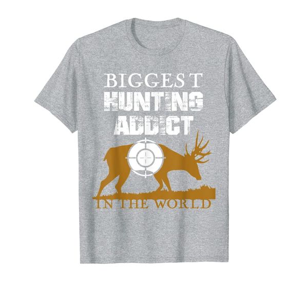 

biggest hunting addict in the world t-shirt, White;black