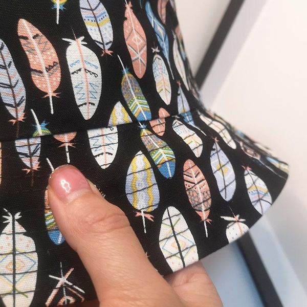 

wide brim hats cotton fishing hat women men hip hop cap leaf printed panama bucket sun flat fisherman caps, Blue;gray