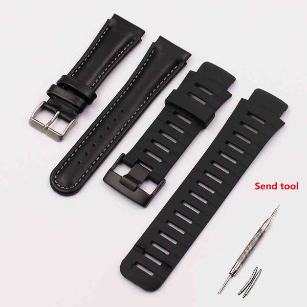 Couro de acessórios para Suunto X-Lander Spartan Warrior Pin Buckle Borracha Strap