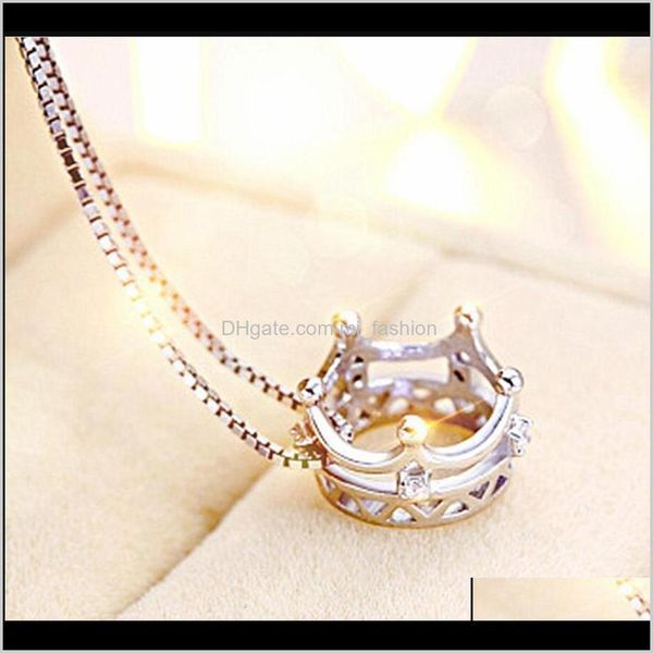 

necklaces & pendants jewelryprincess pendant swiss women crystal jewelry box chain crown necklace ps1117 drop delivery 2021 crqw, Silver