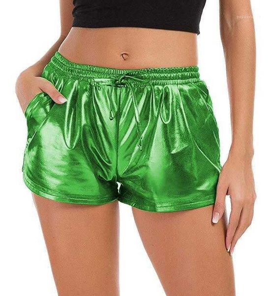 

women's shorts short vestidoes women summer bright gold color designer female cqbh, White;black