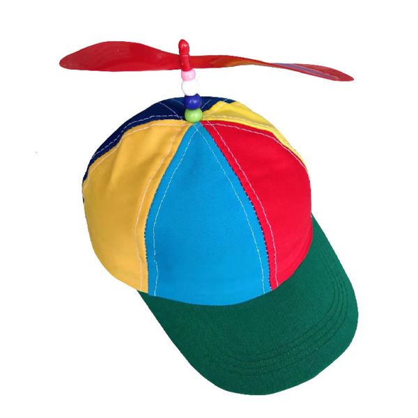 

sun hat for children children's bamboo dragonfly korean fisherman's boys and girls' sun propeller shade color matching rainbo, Yellow