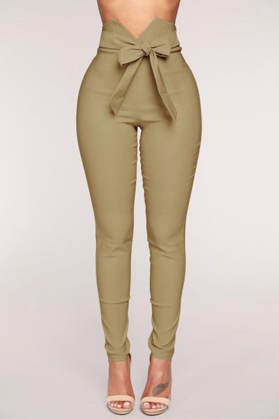 

women's pants & capris europe and america bowknot slim stretch, Black;white