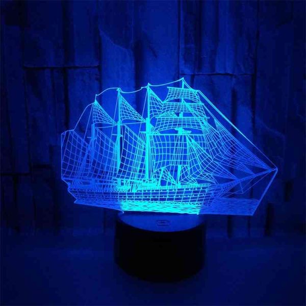 

sailing 3d desk neutral usb creative led lamp smart home nightlight