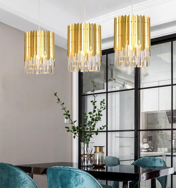 

pendant lamps small round gold k9 crystal modern led chandelier for living room kitchen dining bedroom bedside luxury indoor lighting