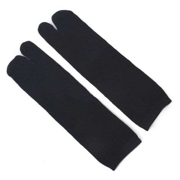 

sports socks 1pc bamboo fiber men and women soft elastic two finger japanese harajuku home floor toe //, Black