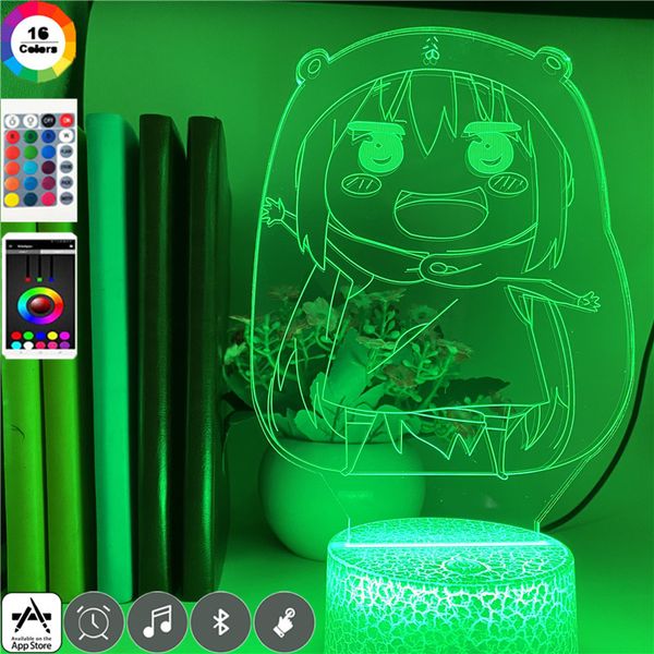 

cute acrylic night light anime 3d desk lamp himouto umaru-chan led nightlight home party club atmosphere decor birthday holiday kids gift