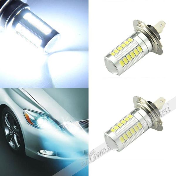 

car headlights 1-5 pair fog driving light h7 super bright white 5630 5730 33smd led auto lamp bulb headlight accessorie