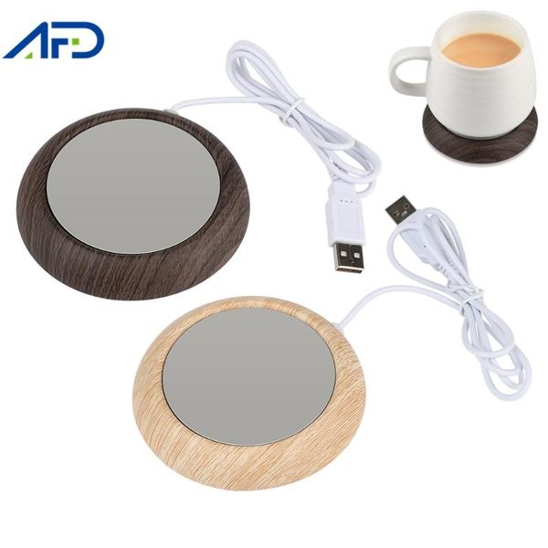 

mats & pads usb cup warmer office coffee mug wood grain electric beverage mugs kitchen dining bar tool