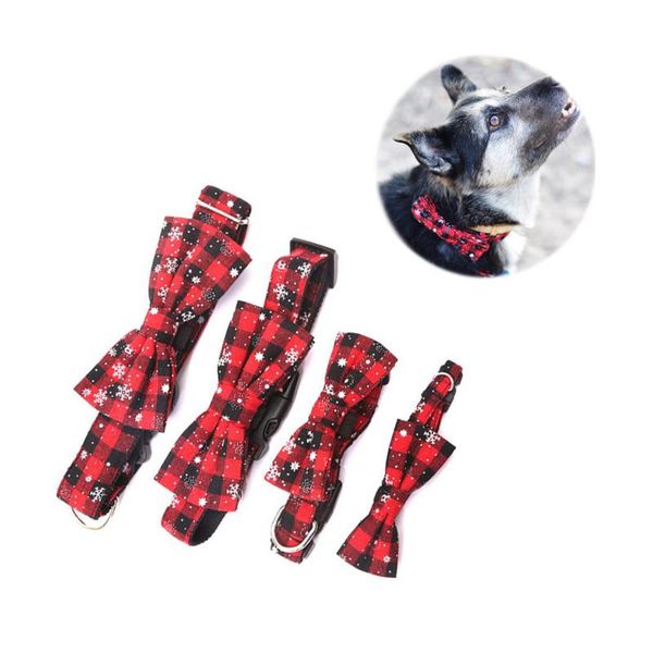 

christmas decorations snowflake dog collar nylon bow tie adjustable pet bowknot for puppy neckties bowties grooming products
