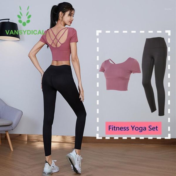 

yoga outfit gym clothing workout leggings set women sportswear summer fitness sports suit running cropped with chest padded