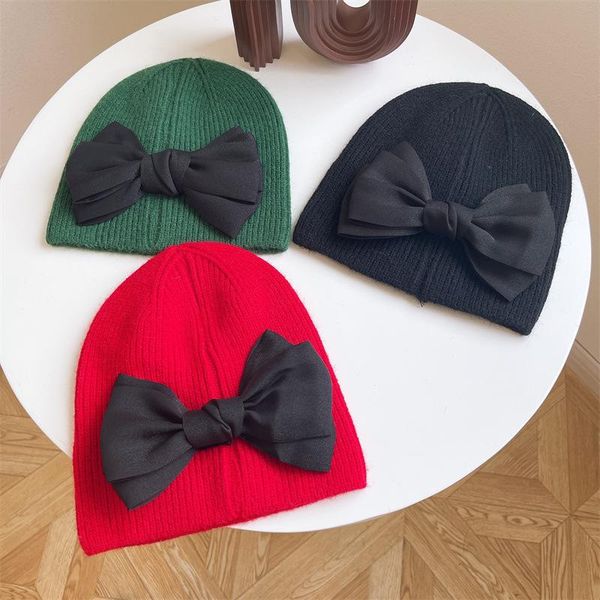 

beanies 2021 cute butterfly knot knitted hat for women beanie skullies chapeau casquette femme bonnet cap hats gorras para mujer