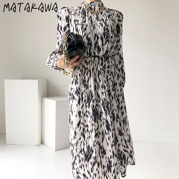

fashion retro stand collar femme robe hit color ink pleated design vestidos korean chic strap waist midi women dress casual dresses, Black;gray