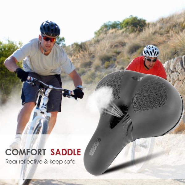 

bike saddles west biking wide soft bicycle saddle hollow absorption mountain seat breathable reflective waterproof cycling cushion