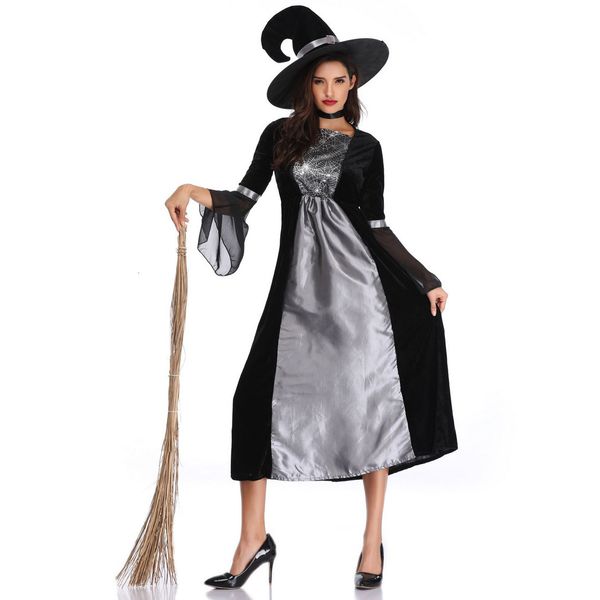 

halloween witch costume role play evil stage, Black;red