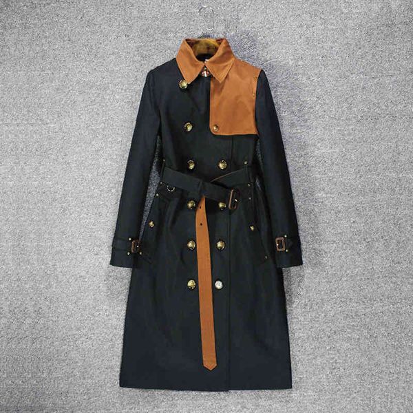 

women's trench coats british female fashion trench coat long rain, Tan;black