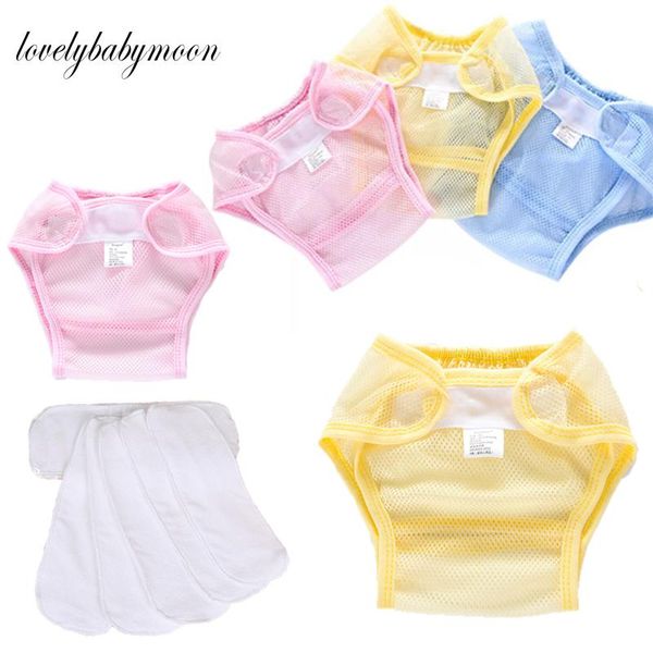

cloth diapers universal adjustable reusable lot baby kids boys girls washable grid diaper mesh summer bamboo cotton