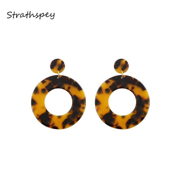 

vintage tortoiseshell acrylic earrings for women resin hoop drop dangle earring handmade statement jewelry wholesale & chandelier, Silver