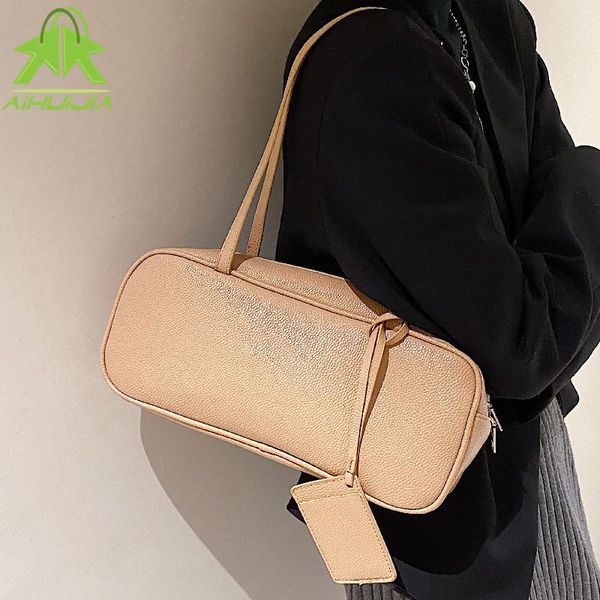 

evening bags fashion solid color handbag for woman pu leather female shoulder 2021 luxury designer horizontal tote bag