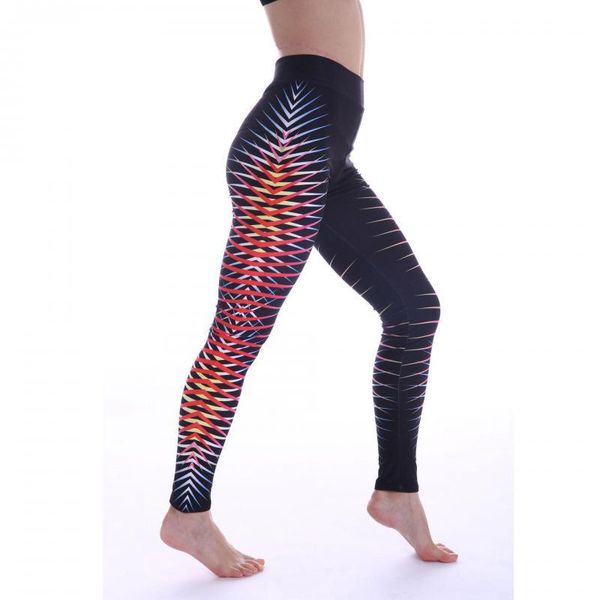 

women's leggings high waist printed digital positioning running fitness, Black
