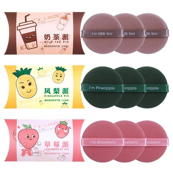 

3pcs/set water drop round air cushion powder puff set soft two-sided bb makeup beginner tools & accessories sponges, applicators cotton