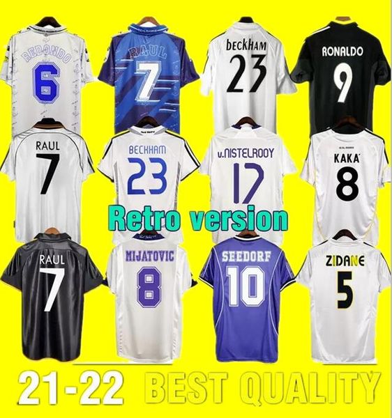 

retro real madrids soccer jersey 94 96 97 98 99 football shirts sergio ramos 01 02 03 04 ronaldo zidane beckham 05 06 raul robinho 07 08 09, Black;yellow
