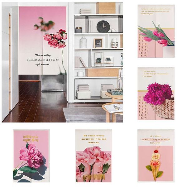 

curtain & drapes flower cloth door bedroom kitchen partition home decoration geomantic half panel blackout