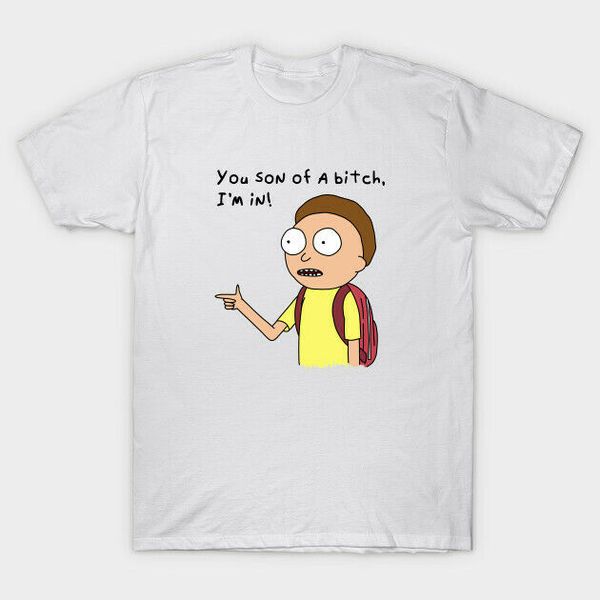 

you son of a b*tch i'm in cartoon sitcom quote funny white tshirt, White;black