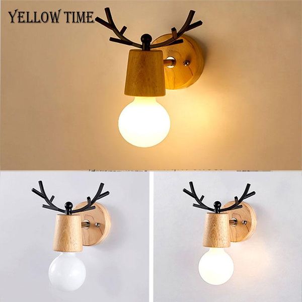 

wall lamp wood lights modern led lamps bedside light bar restaurant cafe creative decor corridor aisle lighting fixture e27