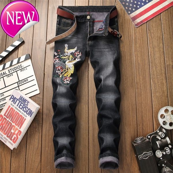 

men's jeans designer denim for men size 28-38 autumn winter spring hip hop punk streetwear ar9g, Blue
