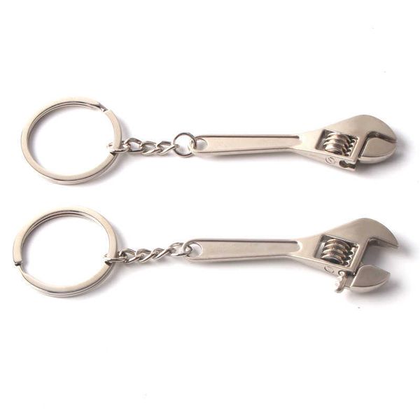 

wrench keychain stainless steel car key ring high-grade simulation spanner key chain keyring keyfob tools novelty