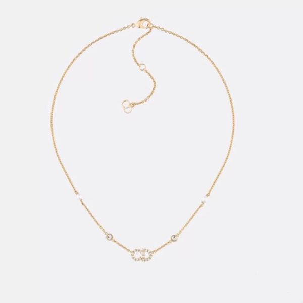 

designer necklace plated copper jewelry clavicle chain letter simple and fashion woman love gift with box zx232, Silver