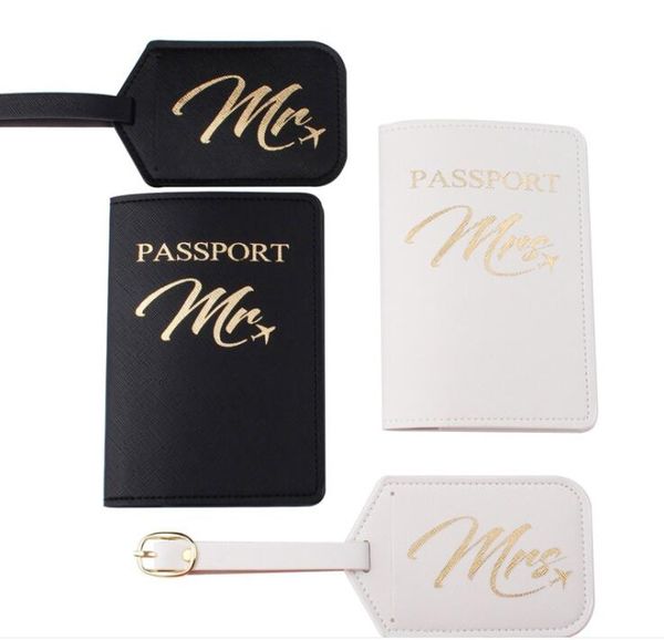10sets Passport Cover Coverage Tags Туристические принадлежности Личный стиль MRMRS Gilling Printing PU чемодан ID Addres Holder