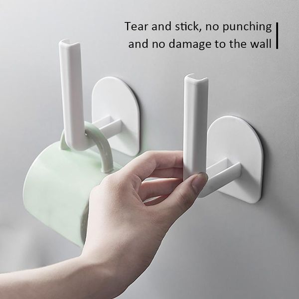 

Kitchen Bathroom Self Adhesive Seamless Stickers Storage Rack Multifunction Household Wall Hook Paper Towel Holder Hooks & Rails