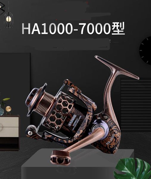 

hollow metal rotating fishing reel gear ratio 5.2:1 1000-7000 series front mop spool saltwater accessories baitcasting reels