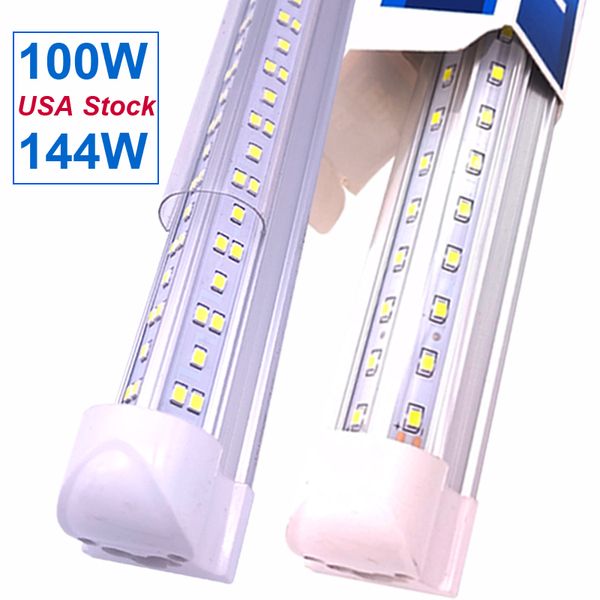 Integrate V Forme LED TUBE Light 2400 мм 2,4 м 240см 8 футов 4 фута 5 футов 6 футов T8 8 футов 72 Вт Охладитель дверной лампочку света LOW PREAL Linkable магазин освещает потолок монтируется