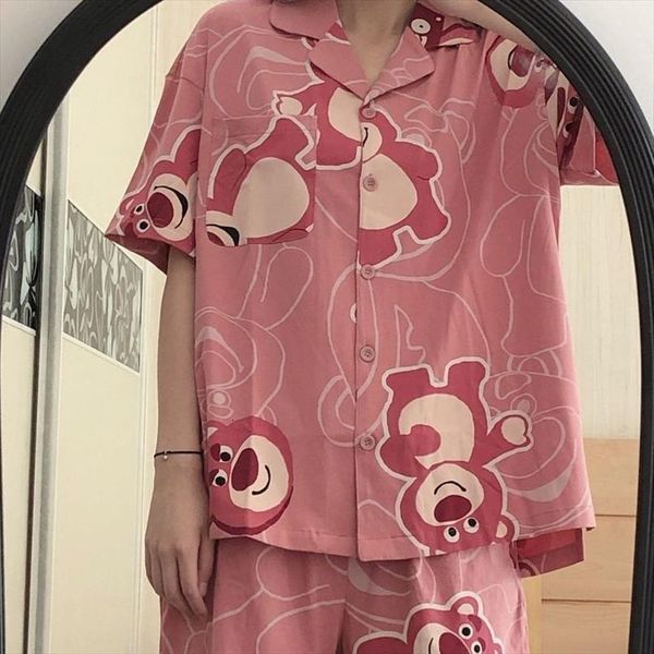 

pijama kawaii home clothes pajamas womens sleepwears summer suit with shorts homewear nightie pyjamas sleepwear, Black;red