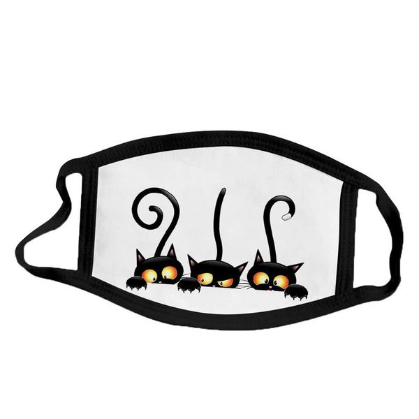 

halloween cat mask cotton cloth 3d printing polyester male and female face mask