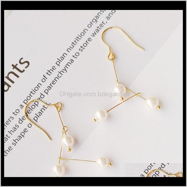 

charm drop delivery 2021 jewelry s925 sterling sier pearl earrings long ear hook tassel chram earring for women fahsion u9xov, Golden
