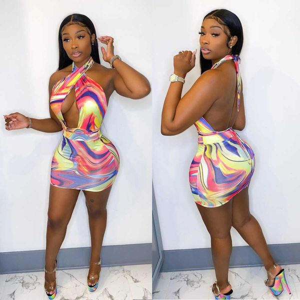 

women's 5482 fashion hollow out printed short skirt with sleeve ls neck drs, Black