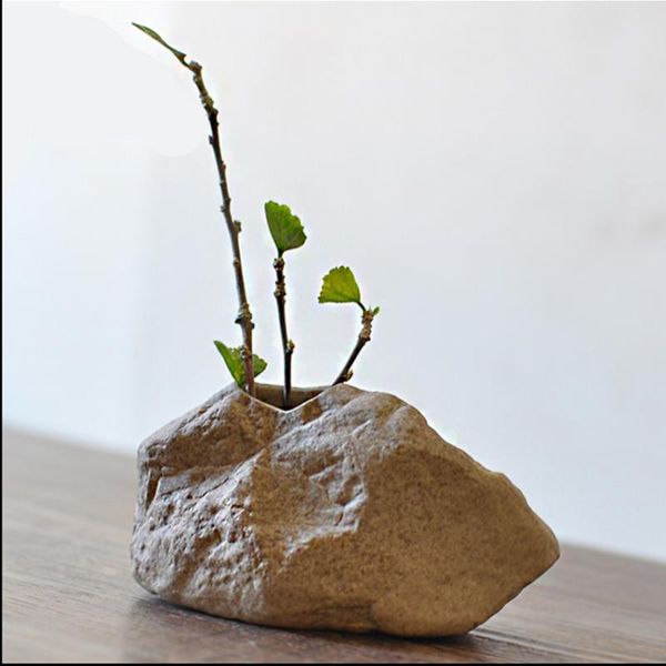 

vases tablestone imitation handmade small flower hydroponic vase crafts flowerpot ceramic plants potted office decoration j