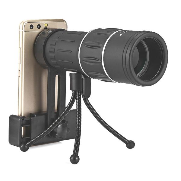 

telescopes hd bak4 16x52 mini monocular telescope prism dual focus adjusting with phone clip tripod for camping traveling