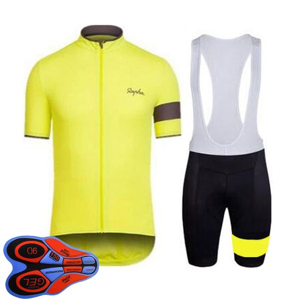 Rapha Takımı 2021 Nefes Bisiklet Jersey Seti Mens Yaz Kısa Kollu Gömlek Önlüğü Şort Kitleri Yarış Bisiklet Üniforma Açık Sportwear Ropa Ciclismo S21040605