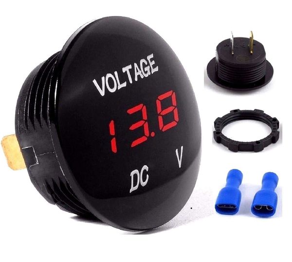 

car motorcycle dc5v-48v led panel digital voltage meter display voltmeter twist and lock system dhl ups ping new arrive car