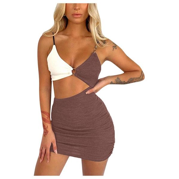 

casual dresses women slim hip dress summer women's halter fashion hollow tunic sundress party, Black;gray