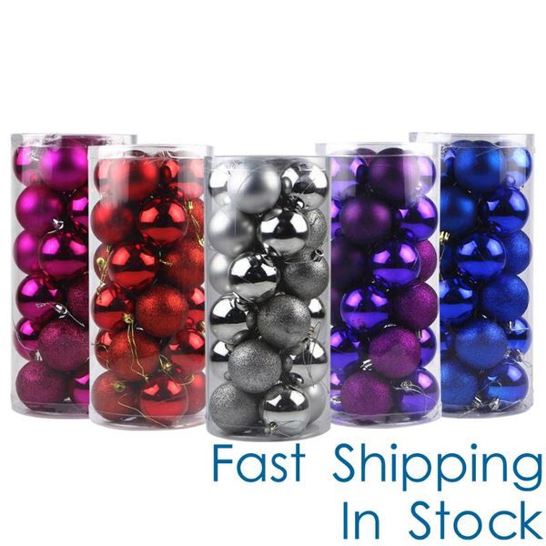 

pcs/set glitter christmas tree ball baubles colorful xmas party home garden decoration supplies 6cm